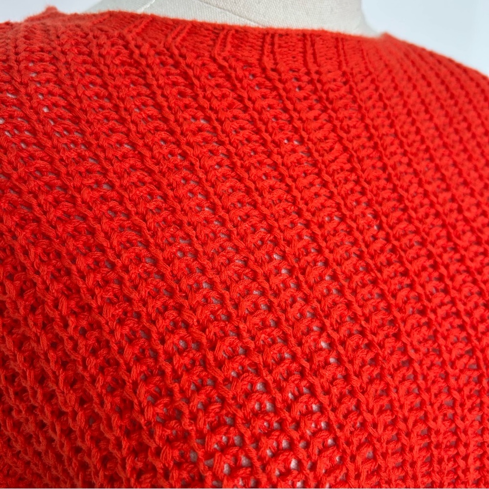 Eileen Fisher Orange Cozy Organic Cotton Ribbed Knit Sweater - Picture 2 of 9